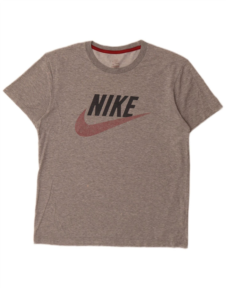 Nike - Camiseta gráfica para hombre, talla pequeña, algodón gris