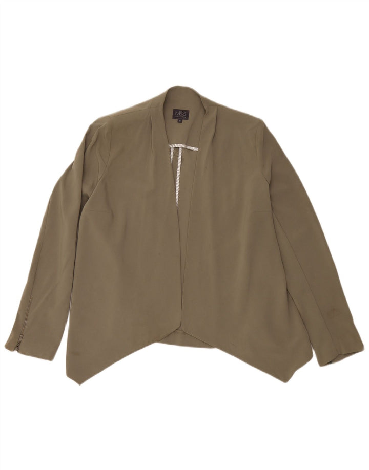 Marks & Spencer Cárdigan para mujer UK 10 Small Caqui Poliéster
