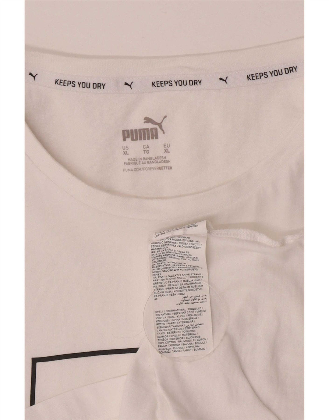 Puma Camiseta gráfica para hombre Top XL Algodón blanco