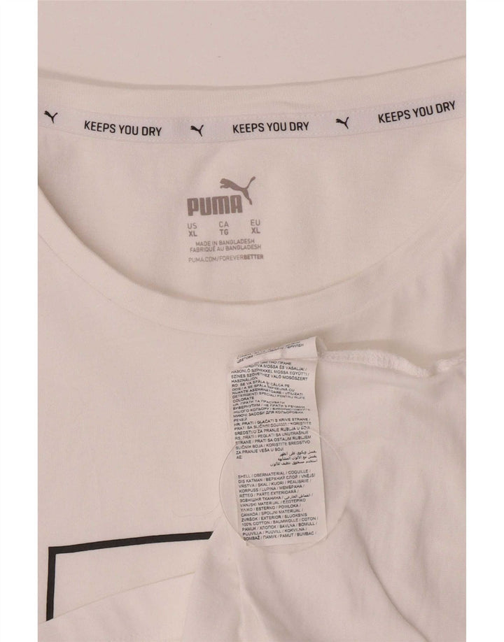 Puma Camiseta gráfica para hombre Top XL Algodón blanco