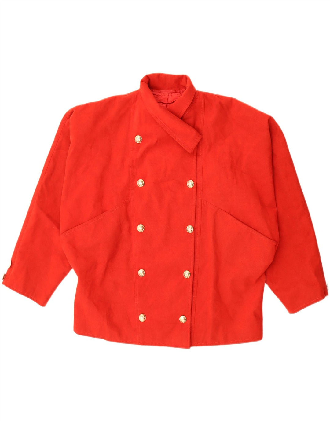 VINTAGE Chaqueta Blazer de doble botonadura de gran tamaño para mujer Reino Unido 20 2XL Rojo