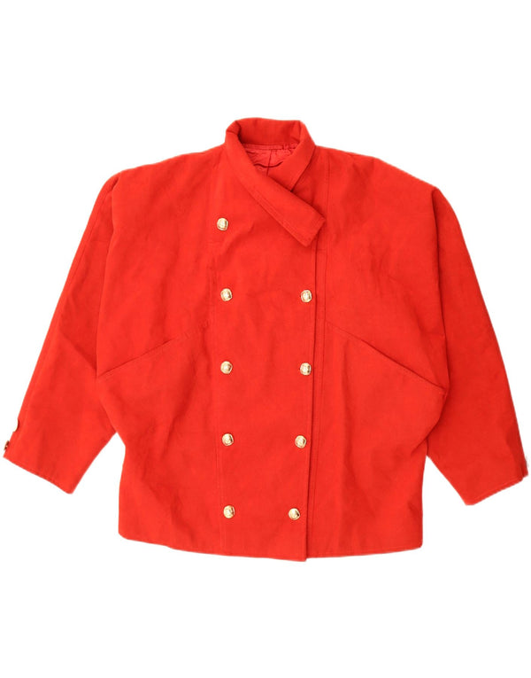 VINTAGE Chaqueta Blazer de doble botonadura de gran tamaño para mujer Reino Unido 20 2XL Rojo