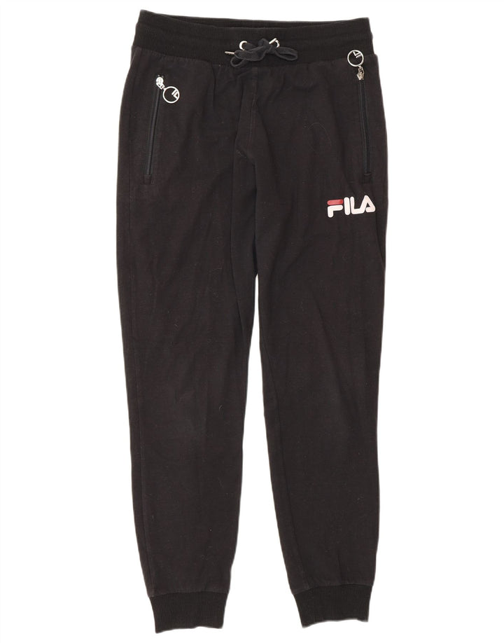 Fila Mujer Graphic Chándal Pantalones Joggers Pequeño Poliéster Negro
