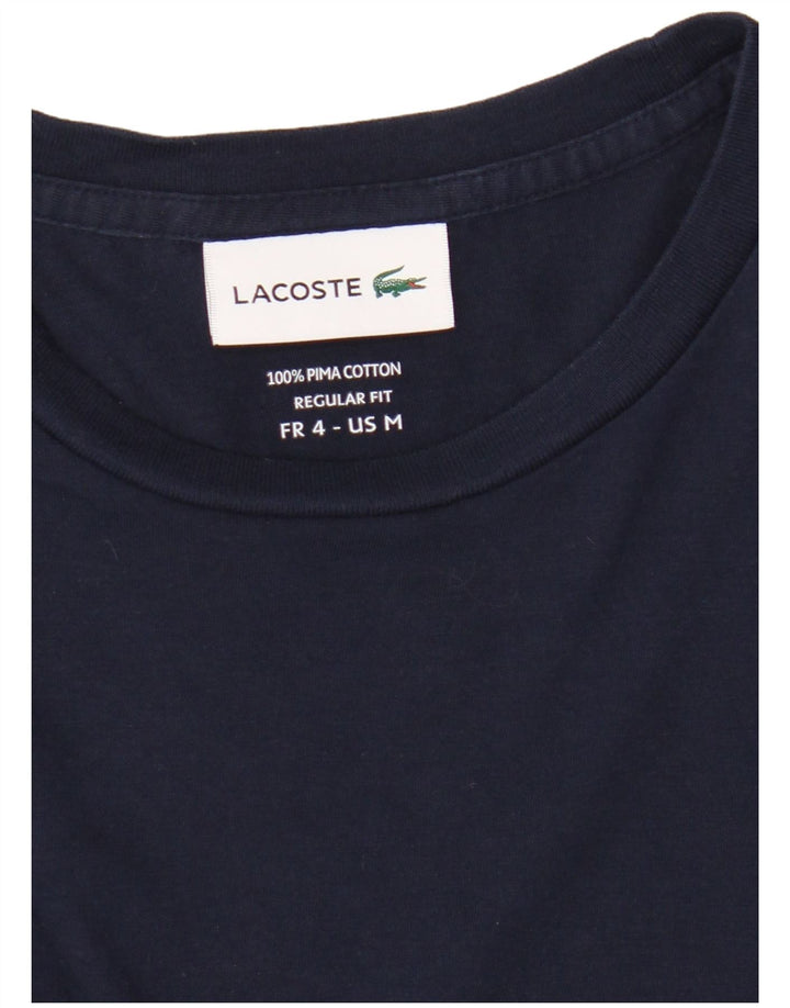 Lacoste Camiseta de corte regular para hombre talla 4 mediana algodón azul marino