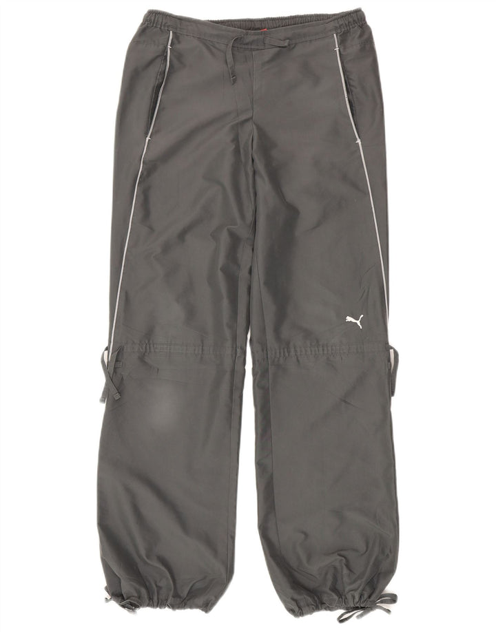 Puma Mujer Chándal Pantalones Joggers UK 10 Pequeño Gris Poliéster