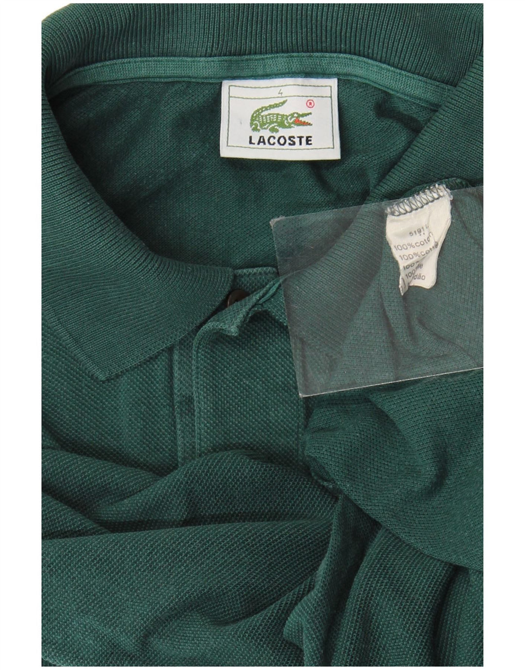 Polo Lacoste para hombre talla 4 algodón verde medio