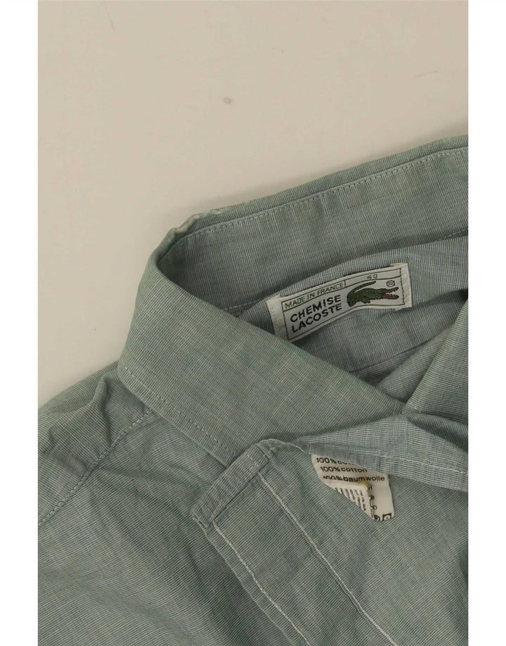 Camisa Lacoste Hombre Talla 40 Algodón Verde Mediano