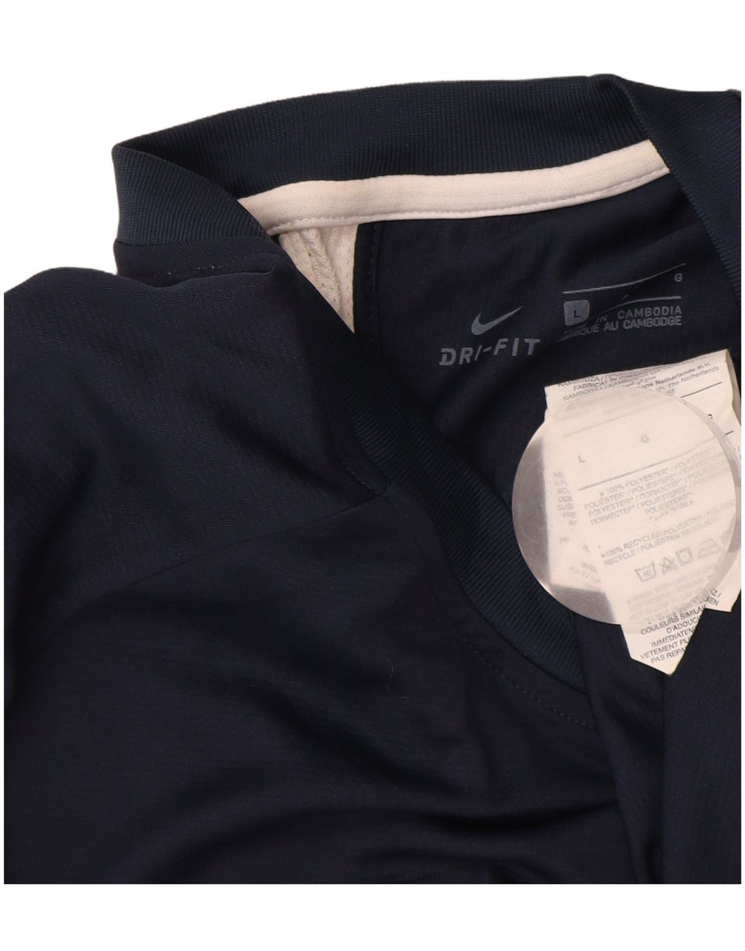 NIKE Camiseta Dri Fit para Hombre Top Grande Azul Marino Colorblock Poliéster