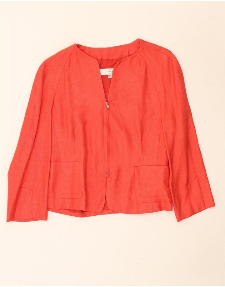 Zara Chaqueta Bolero De Manga 3/4 Para Mujer EU 40 Rayón Rojo Mediano