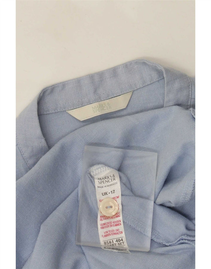 Marks & Spencer Blusa de manga 3/4 para mujer UK 40 Poliéster azul medio