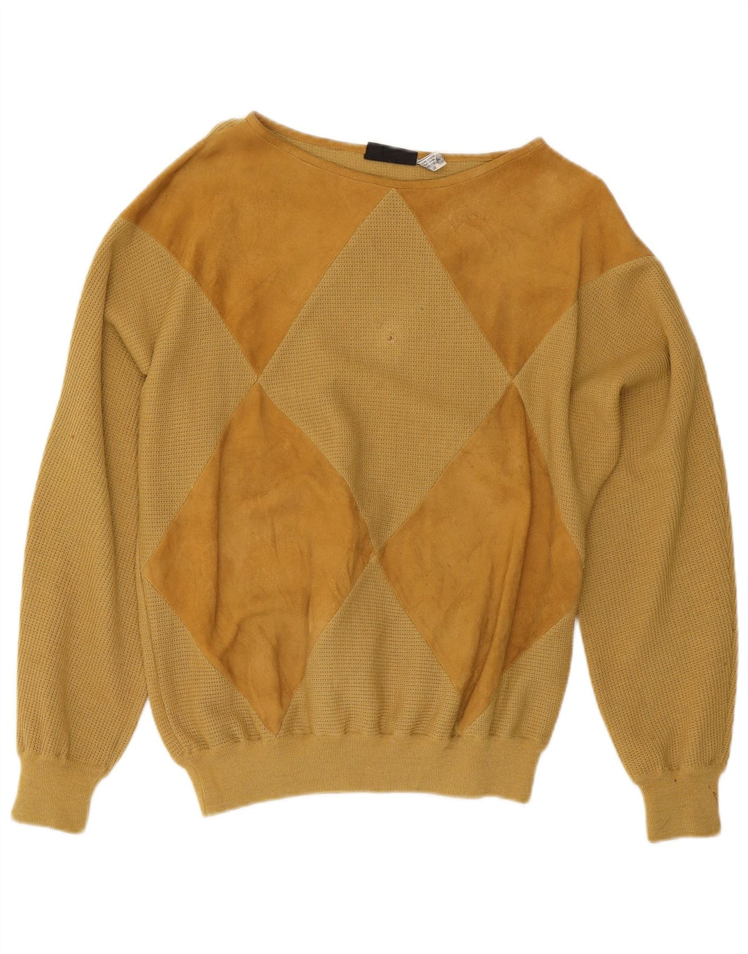 De Pletrl Jersey De Ante Con Cuello Barco Para Hombre Beige Medio Argyle/Diamante