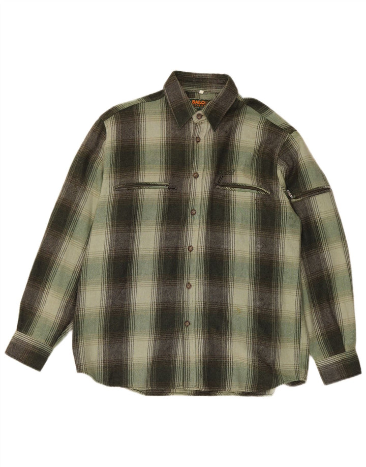 Bailo Camisa Sobrecamisa De Lana A Cuadros Verde Grande Hombre