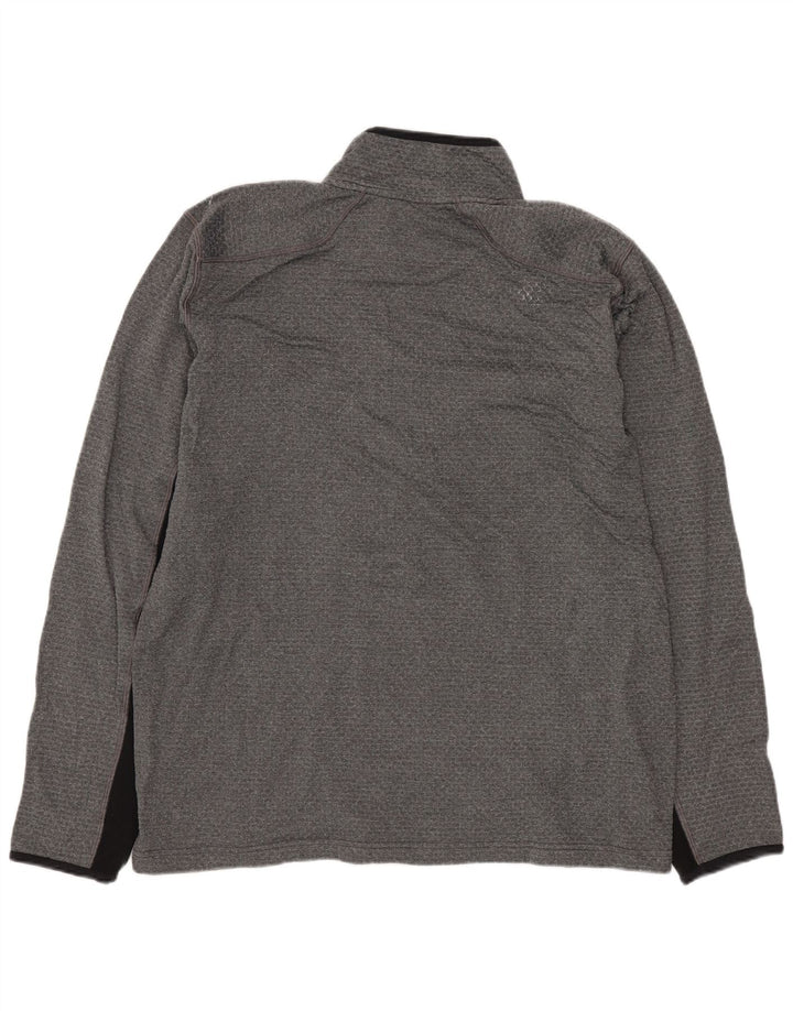 NIKE Hombre Dri Fit Zip Neck Pullover Chándal Top Gris Medio Colorblock