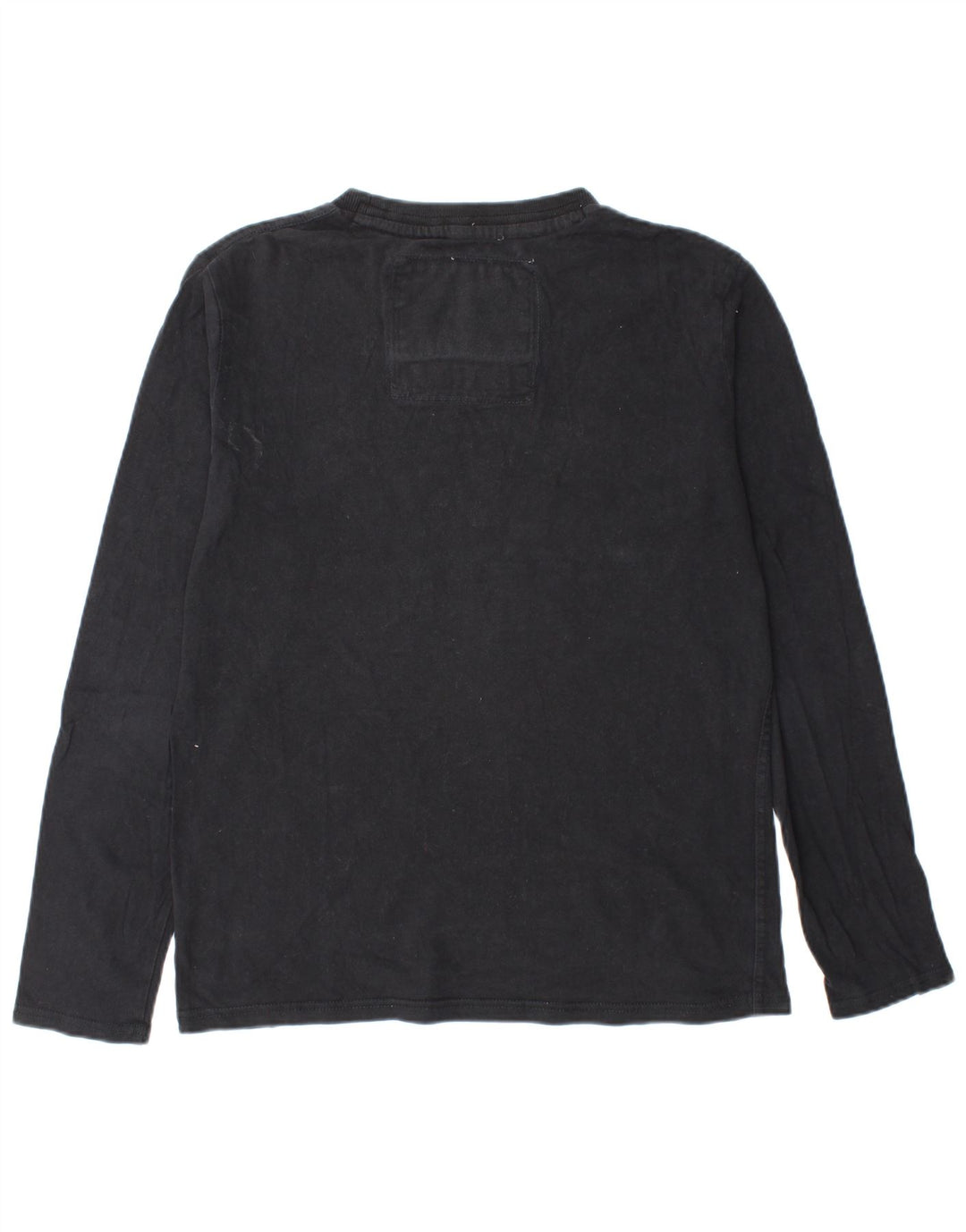 SUPERDRY Top gráfico para hombre de manga larga de algodón negro grande