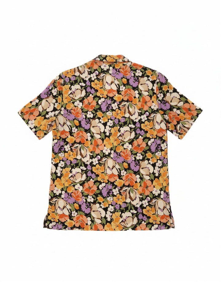 VINTAGE Womens Short Sleeve Shirt UK 14 Medium Multicoloured Floral Vintage Vintage and Second-Hand Vintage from Messina Hembry 