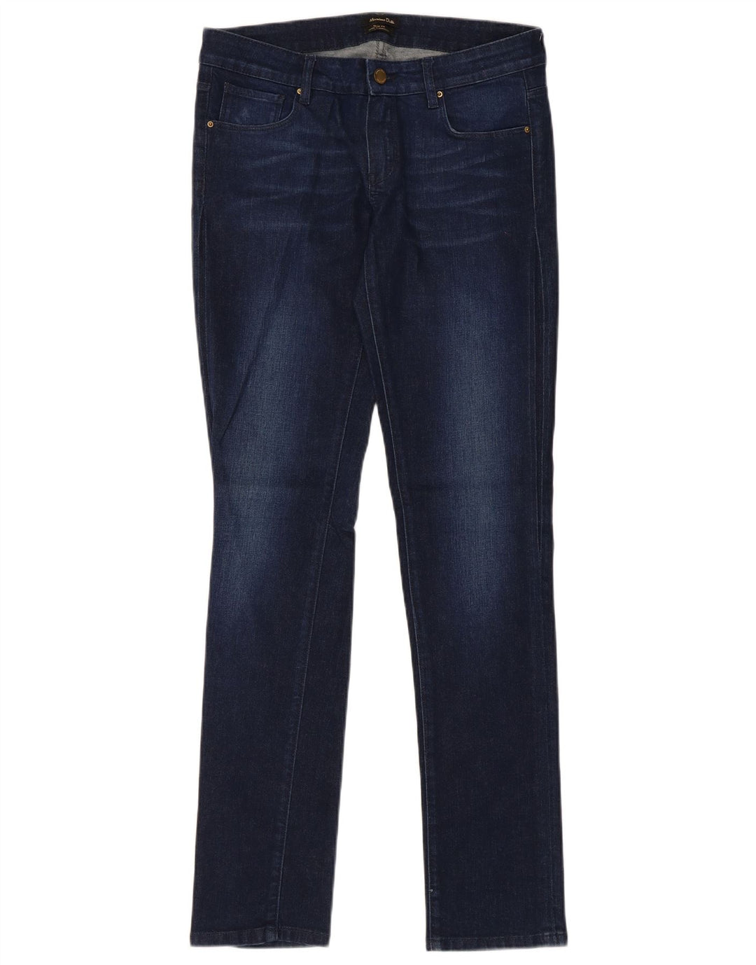 Massimo Dutti Vaqueros Slim Mujer EU 38 Small W28 L32 Azul Marino