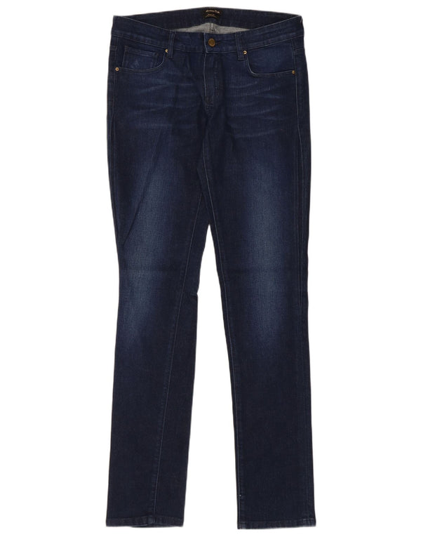 Massimo Dutti Vaqueros Slim Mujer EU 38 Small W28 L32 Azul Marino