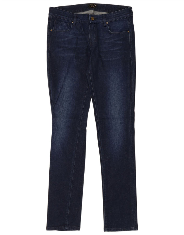 Massimo Dutti Vaqueros Slim Mujer EU 38 Small W28 L32 Azul Marino