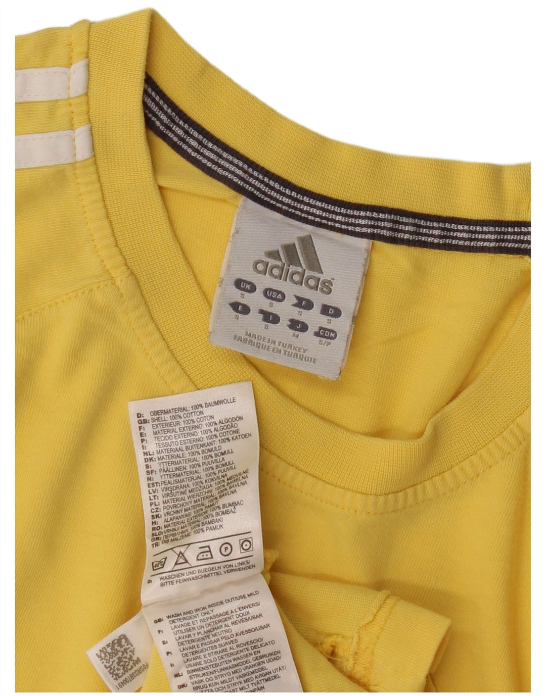 Adidas Hombre Camiseta Top Small Amarillo Algodón