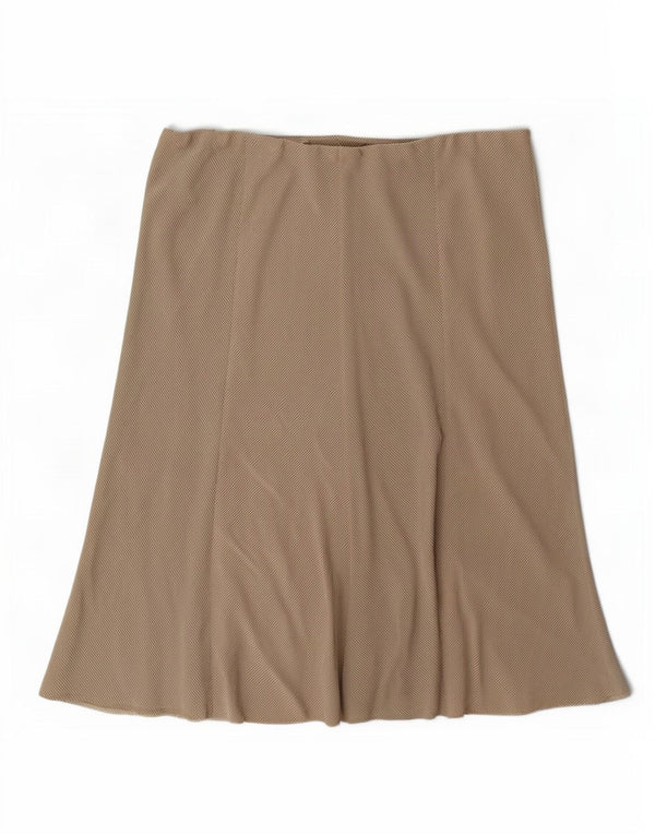 Marks & Spencer Falda acampanada para mujer UK 18 XL W38 Viscosa a cuadros beige