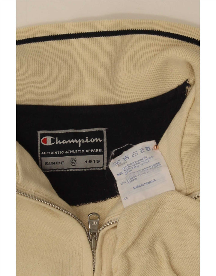 Champion Sudadera Con Cuello Y Cremallera Gráfica Para Hombre Jersey Pequeño De Algodón Beige