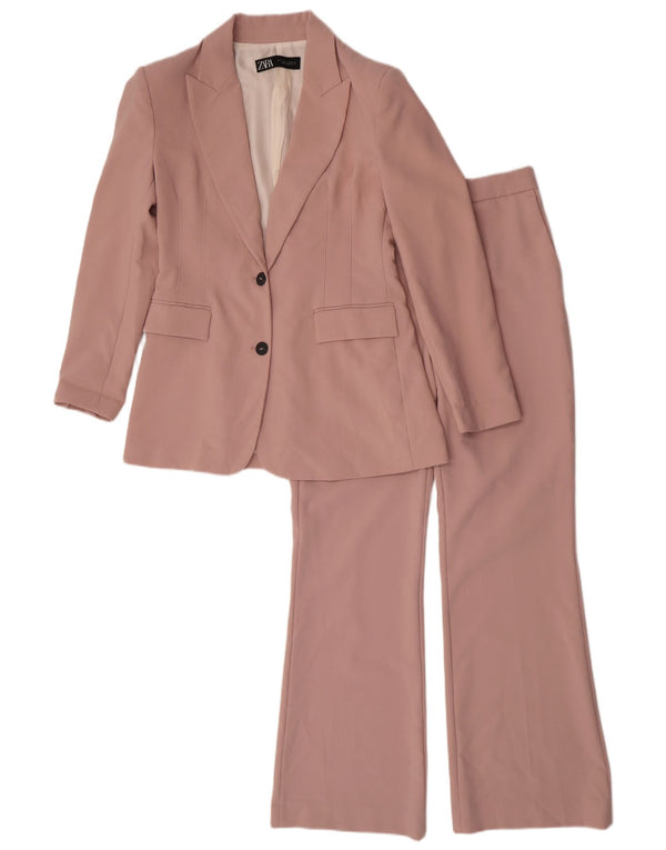 Zara Traje de 2 piezas con 2 botones para mujer UK 16 Large W32 L31 Poliéster rosa