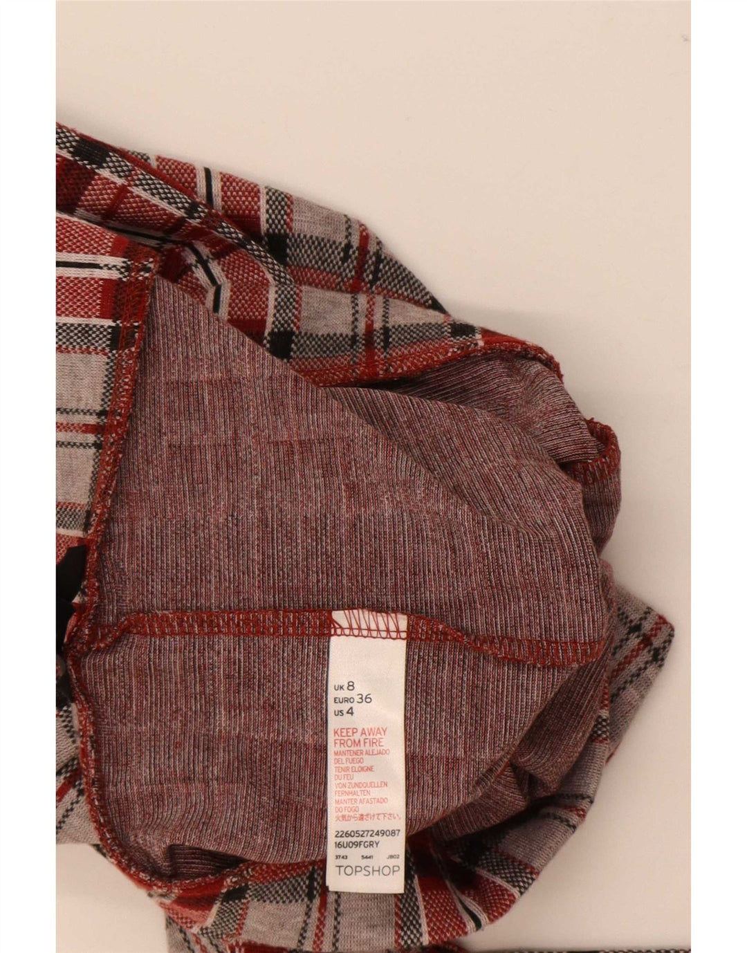 Topshop Leggings gráficos para mujer UK 8 Small Red Check Poliéster