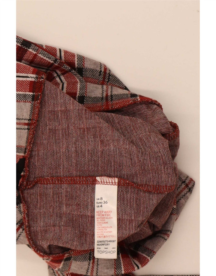 Topshop Leggings gráficos para mujer UK 8 Small Red Check Poliéster