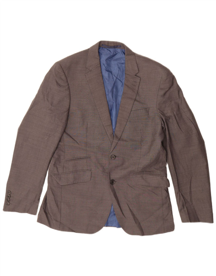 MARKS & SPENCER Chaqueta tipo blazer de 2 botones entallada para hombre UK 38 Gris medio