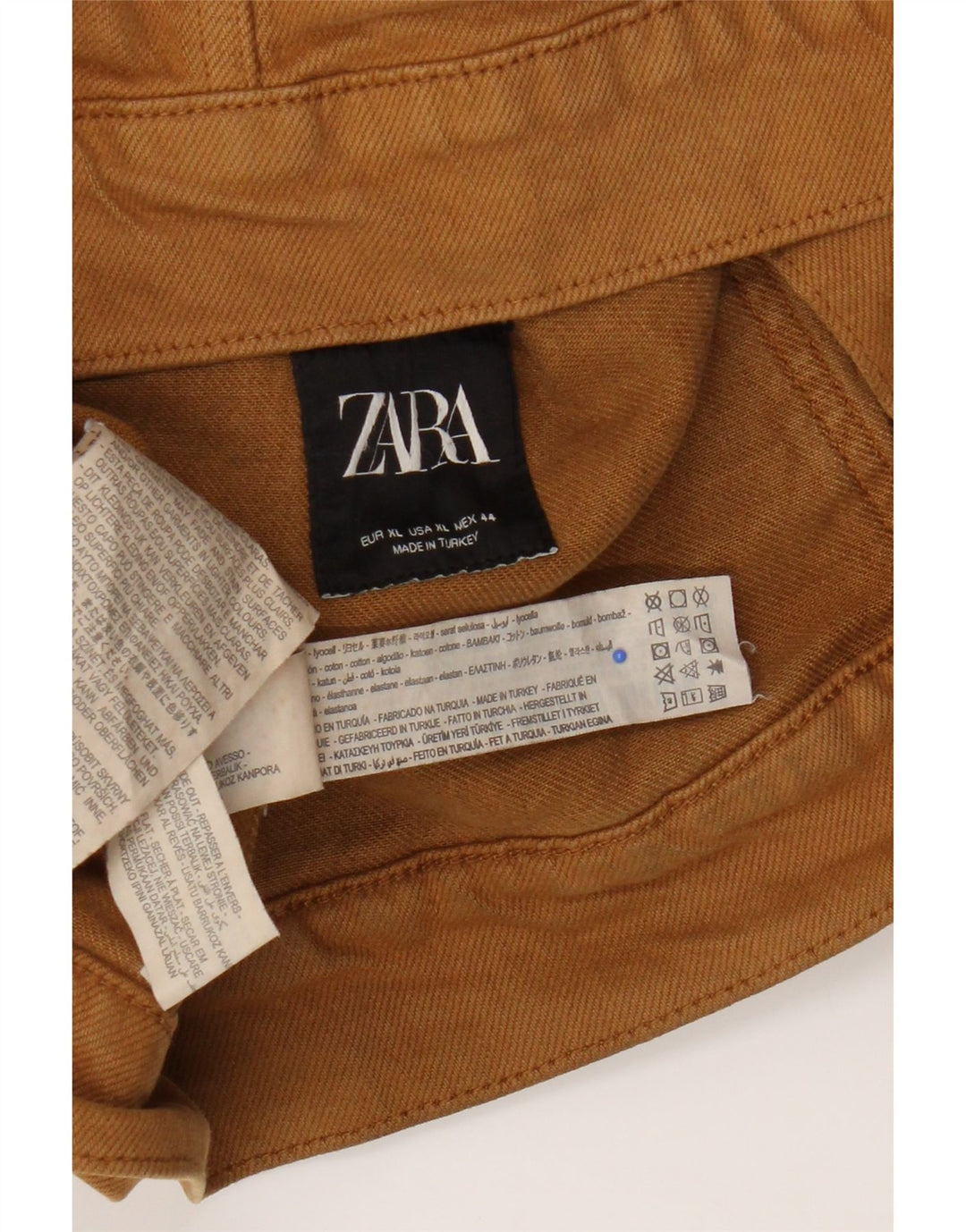 Zara Chaqueta Vaquera Hombre ES 42 XL Marrón Lyocell