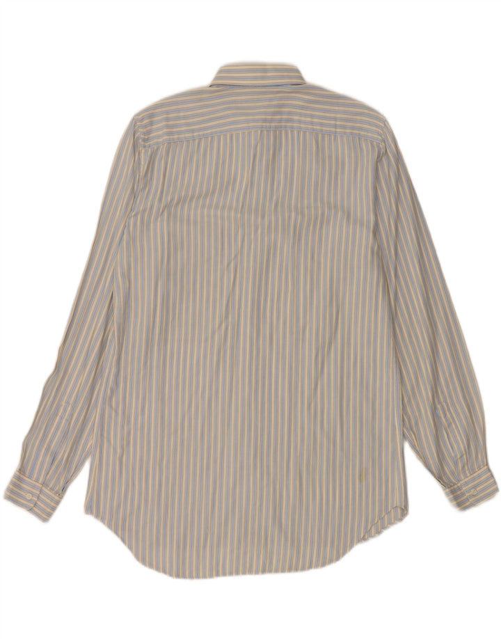 BORSALINO Camisa Hombre Talla 39 15 1/2 Mediano Azul Rayas