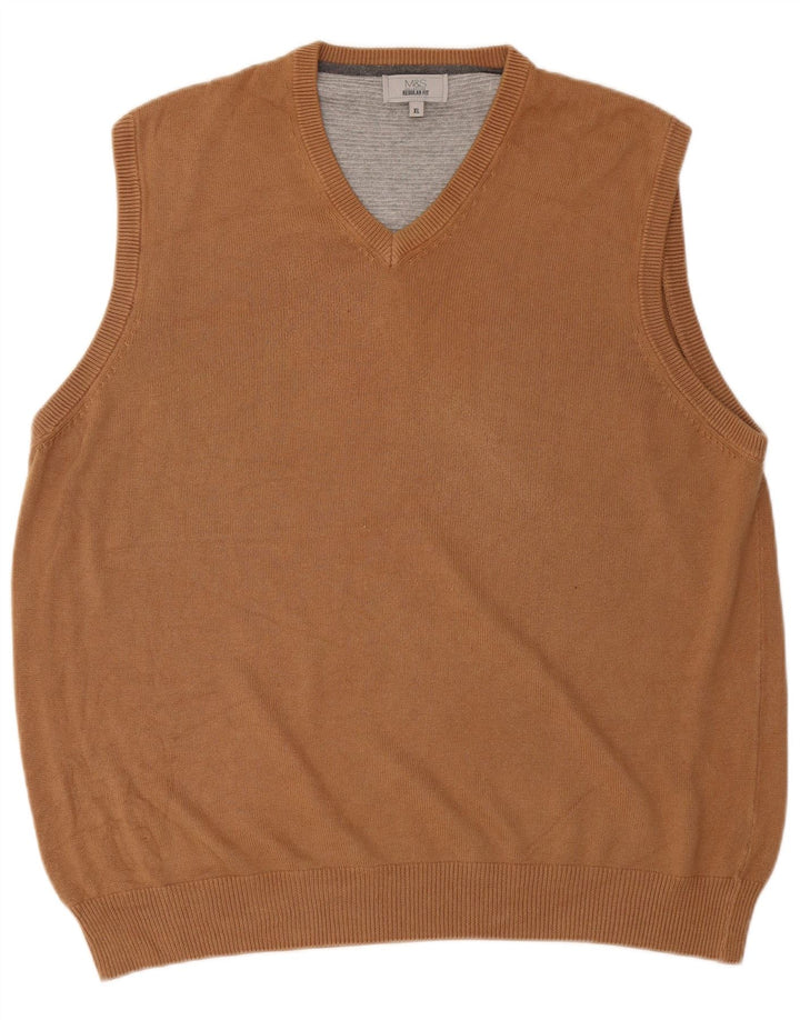 Marks & Spencer Camiseta sin mangas para hombre de ajuste regular XL Marrón