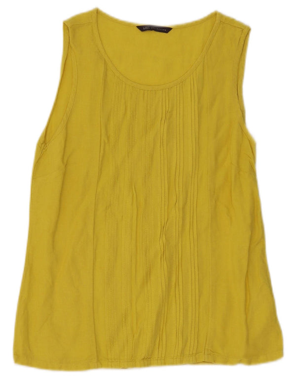 Marks & Spencer Blusa holgada sin mangas para mujer UK 6 XS Lino amarillo