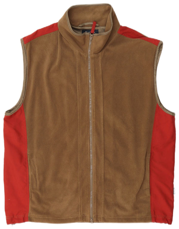 Kartel Chaleco polar para hombre UK 40 Large Beige Colorblock Poliéster