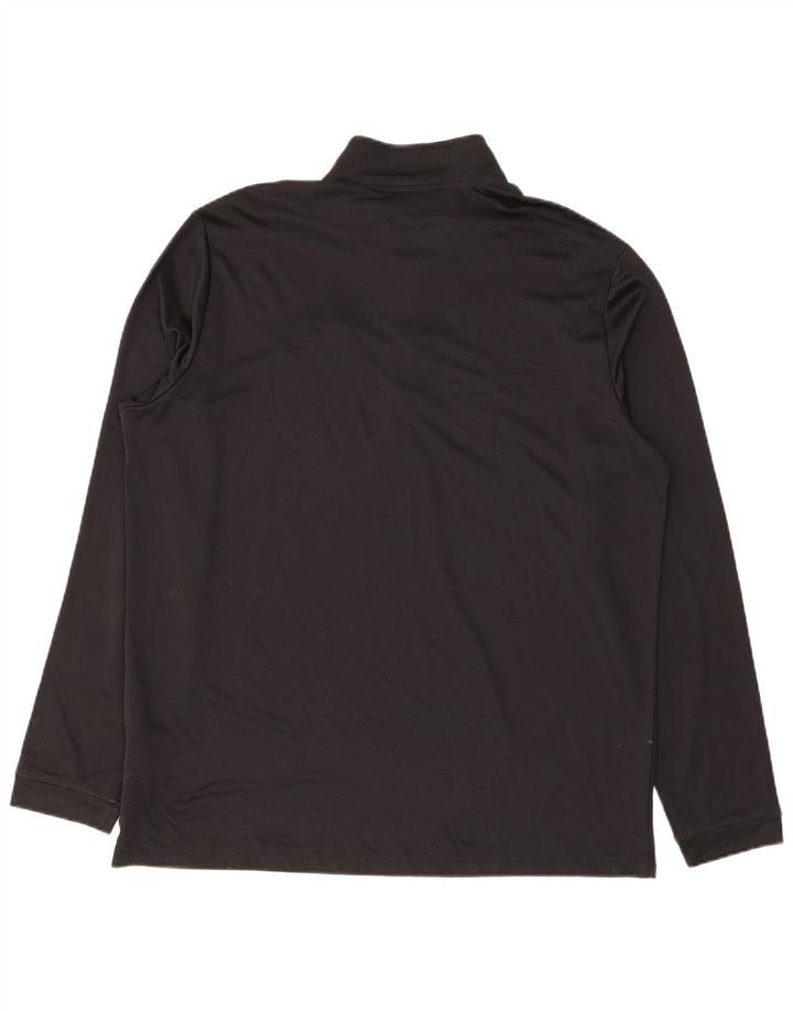Adidas Hombre Zip Neck Top Manga Larga XL Poliéster Negro