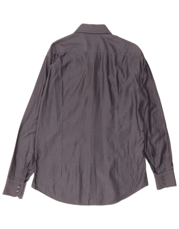 Camisa Hugo Boss Hombre Slim Fit Talla 41/42 Grande Gris Algodón
