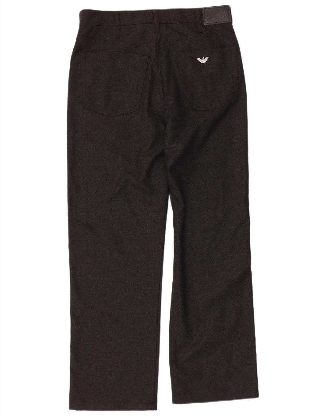 Armani Hombre Pantalones Casuales Rectos W33 L29 Poliéster Negro
