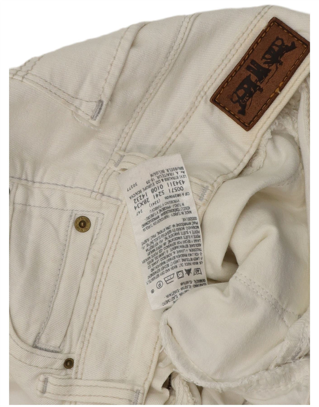 Levi's Mujer 571 Slim Jeans W28 L30 Algodón Blanco