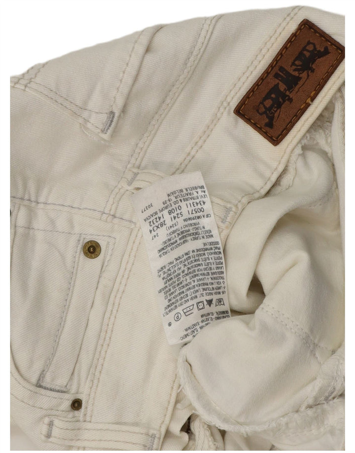 Levi's Mujer 571 Slim Jeans W28 L30 Algodón Blanco