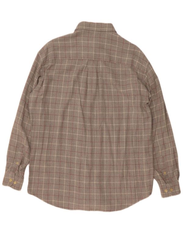 Camisa de franela para hombre Conte of Florence de algodón a cuadros gris medio