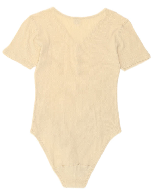 Vintage mujer body Reino Unido 8 pequeño blanco apagado