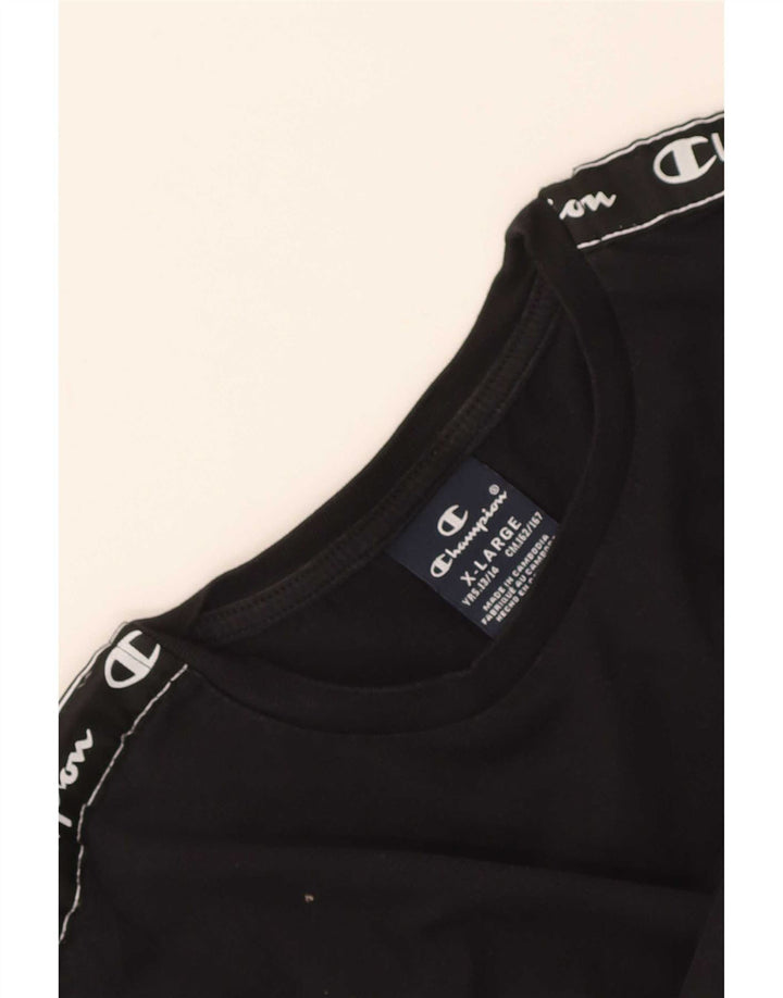 Champion Camiseta gráfica para niños de manga larga 13-14 años XL Negro