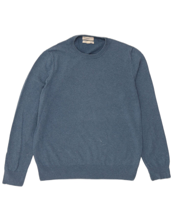 Marks & Spencer Jersey de cuello redondo para hombre de algodón azul medio