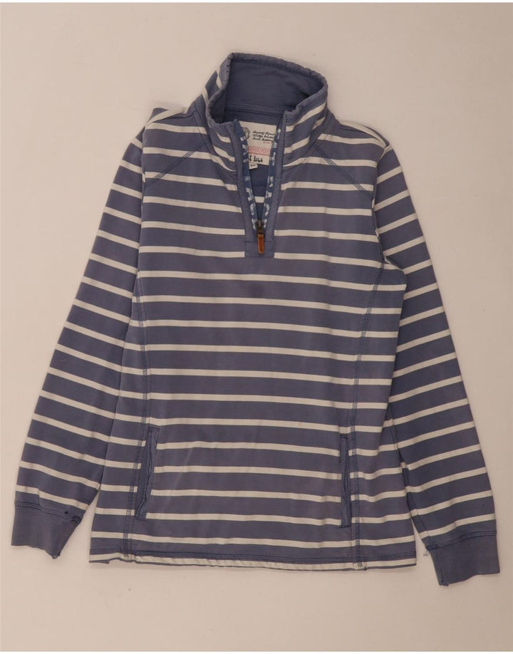 FAT FACE Sudadera extragrande para mujer UK 10 Small Azul marino a rayas