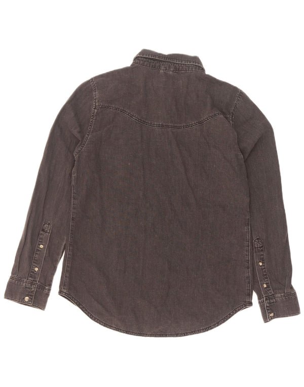 Topshop Camisa vaquera para mujer UK 12 Mediana Algodón negro