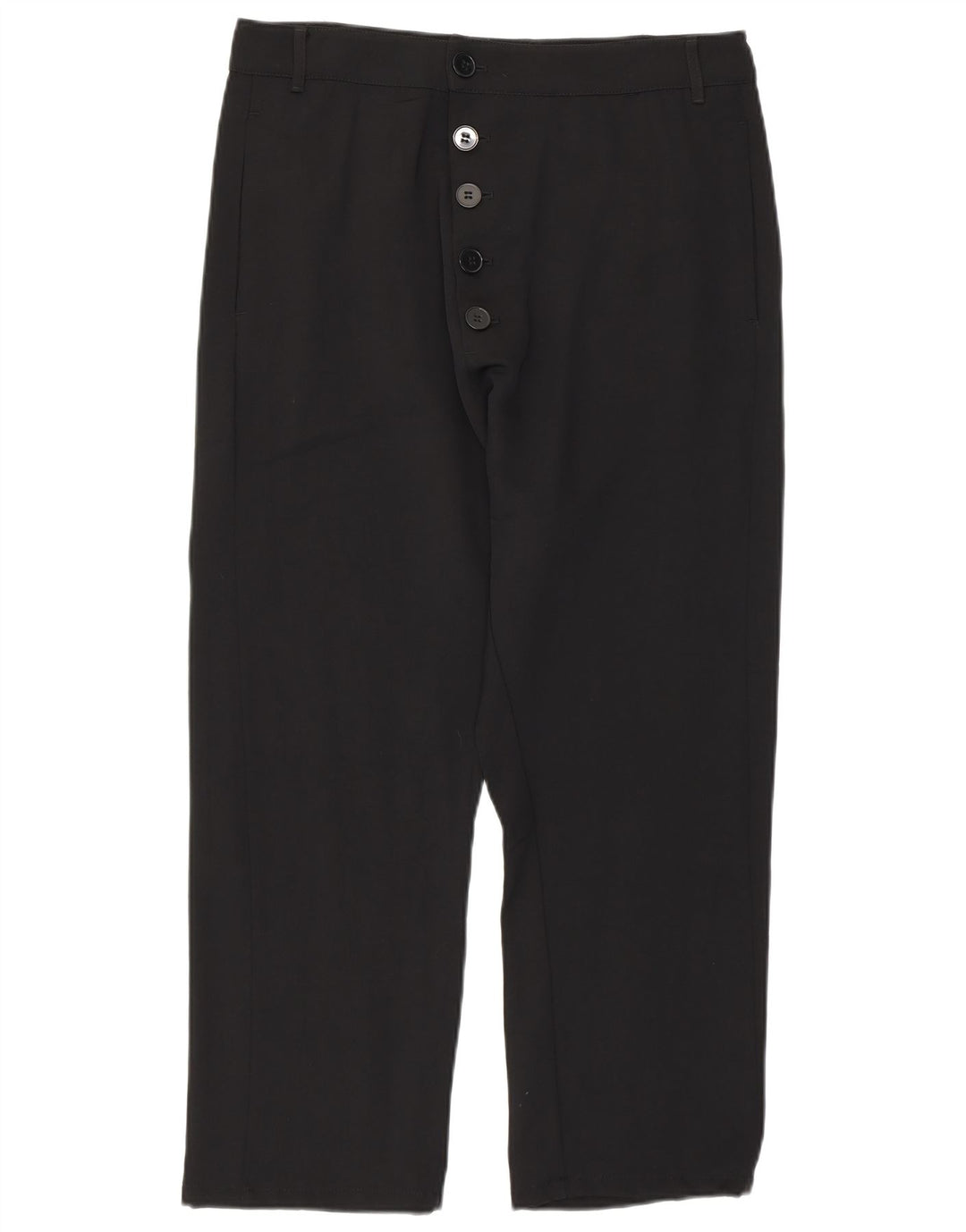 ZARA Mujer Pantalón Capri Recto Mediano W28 L23 Lyocell Negro