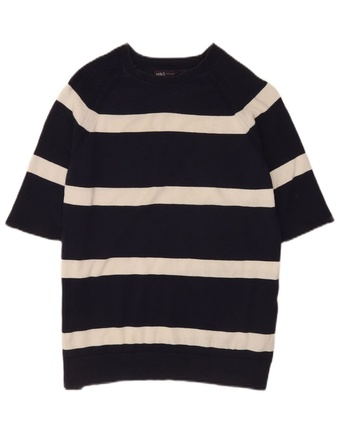 Marks & Spencer Suéter tipo jersey con cuello barco para mujer UK 40 Mediano Rayas negras