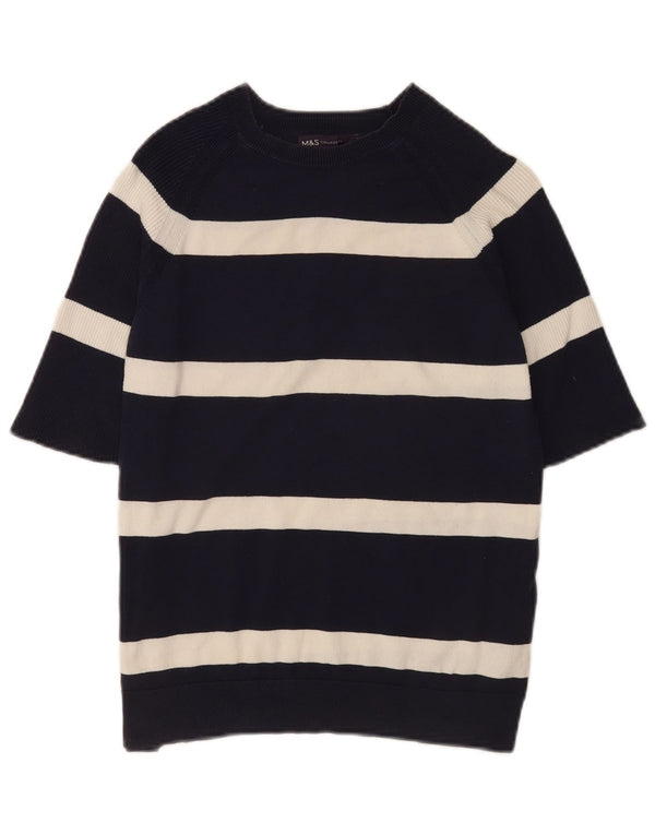 Marks & Spencer Suéter tipo jersey con cuello barco para mujer UK 40 Mediano Rayas negras
