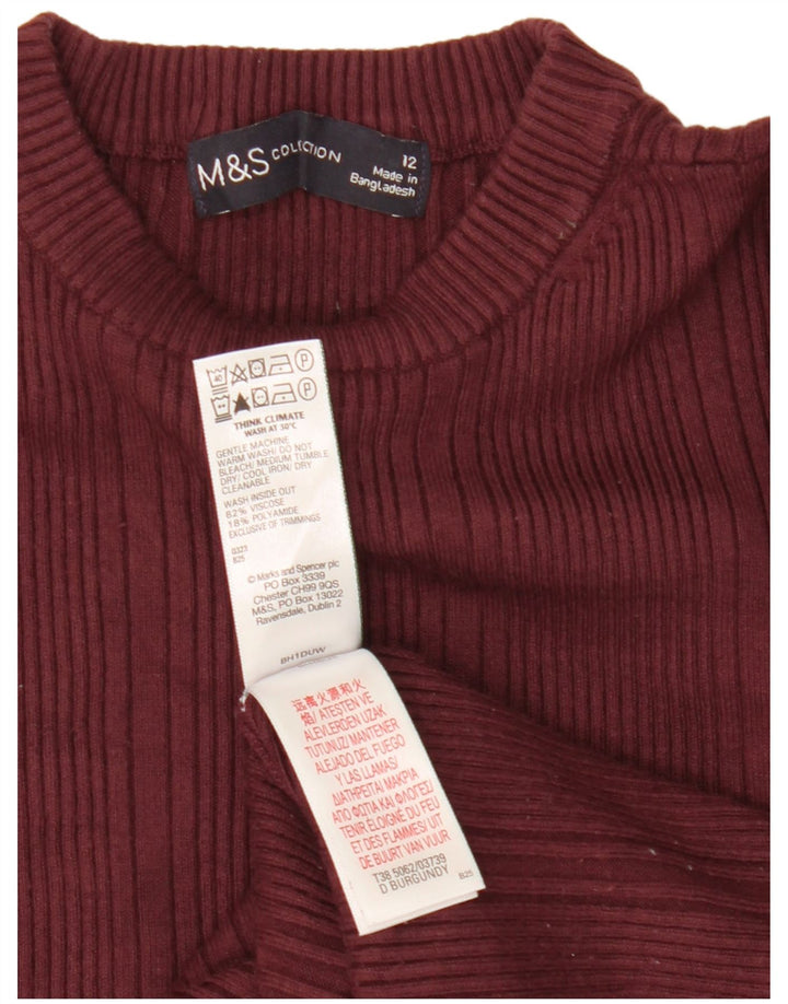 Marks & Spencer - Jersey de cuello redondo para mujer, talla 40, tamaño mediano, color burdeos