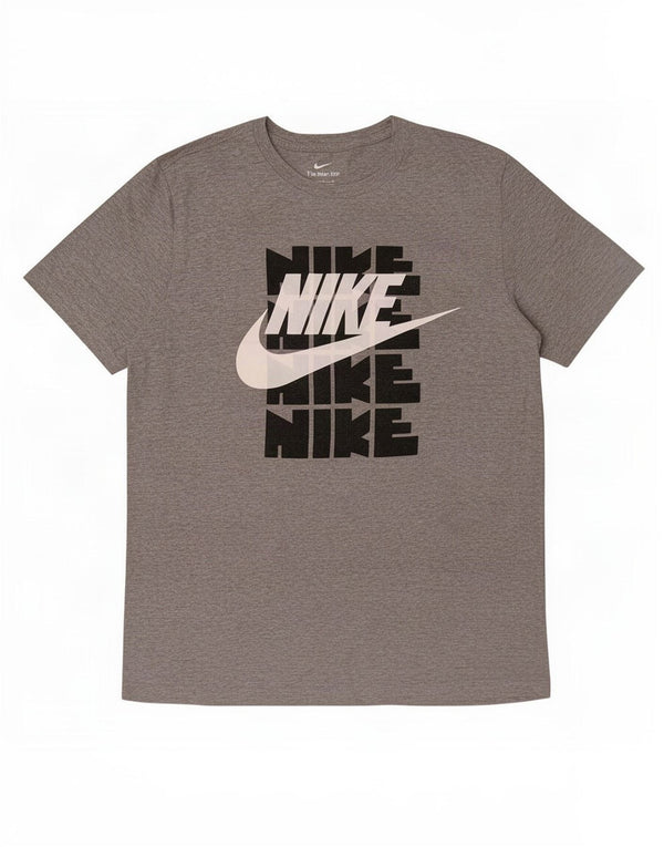 Nike Camiseta gráfica para hombre Top de algodón moteado gris medio